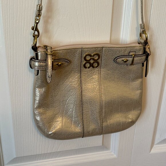 Metallic Gold Coach Crossbody Bag - Picture 10 of 11
